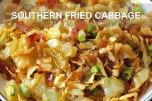 SOUTHERN FRIED CABBAGE centered hero view, clean and uncluttered