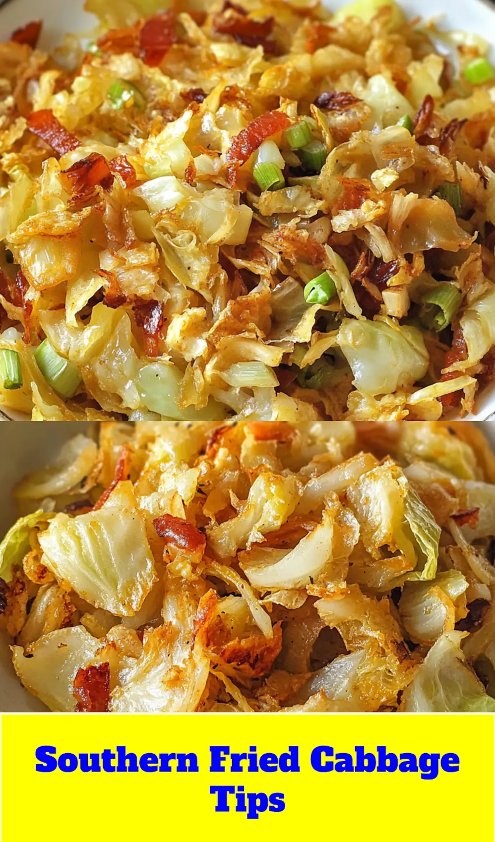 How to Make Southern Fried Cabbage at Home 4 SOUTHERN FRIED CABBAGE centered hero view, clean and uncluttered_pin