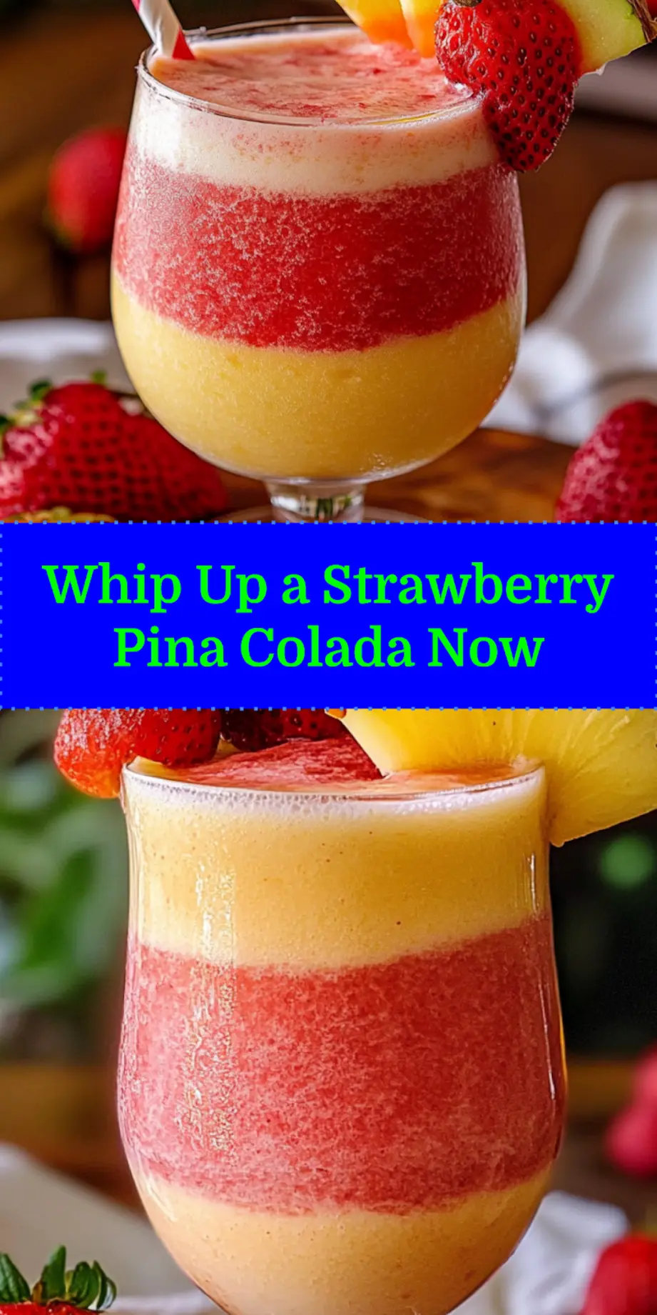 STRAWBERRY PINA COLADA centered hero view, clean and uncluttered_pin