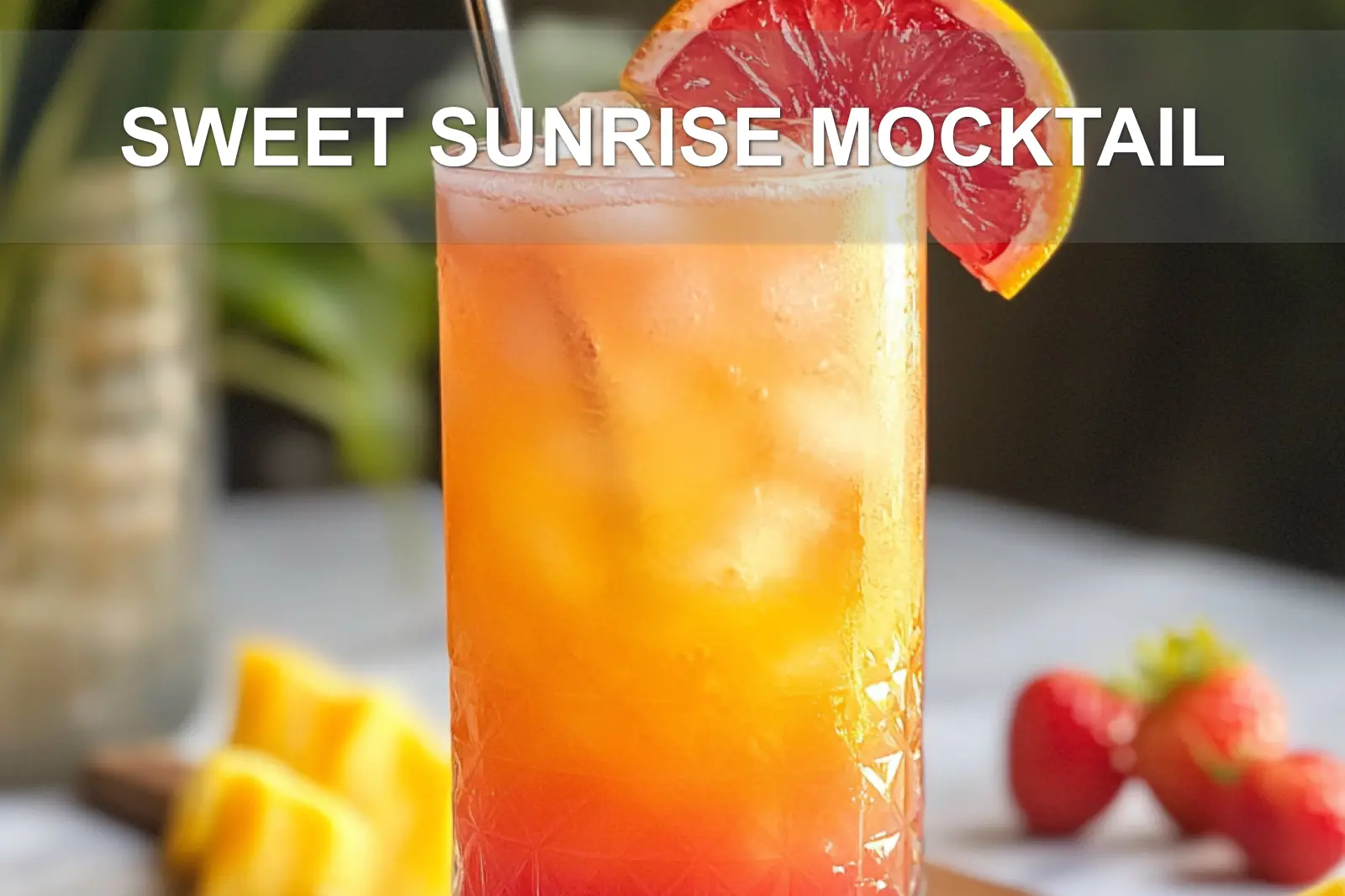 SWEET SUNRISE MOCKTAIL centered hero view, clean and uncluttered