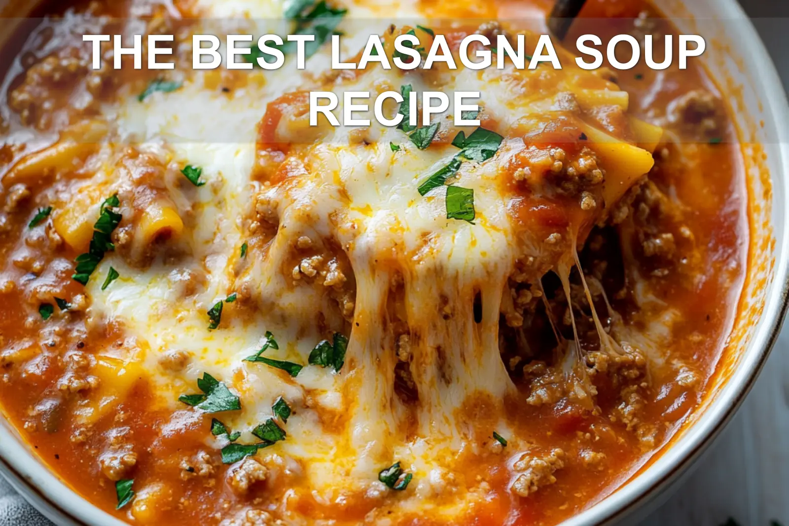 How to Make the Best Lasagna Soup Recipe Cozy 2 THE BEST LASAGNA SOUP RECIPE centered hero view, clean and uncluttered