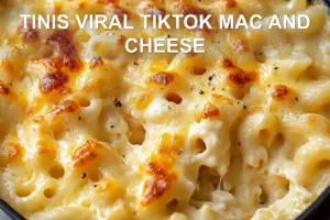 TINIS VIRAL TIKTOK MAC AND CHEESE centered hero view, clean and uncluttered