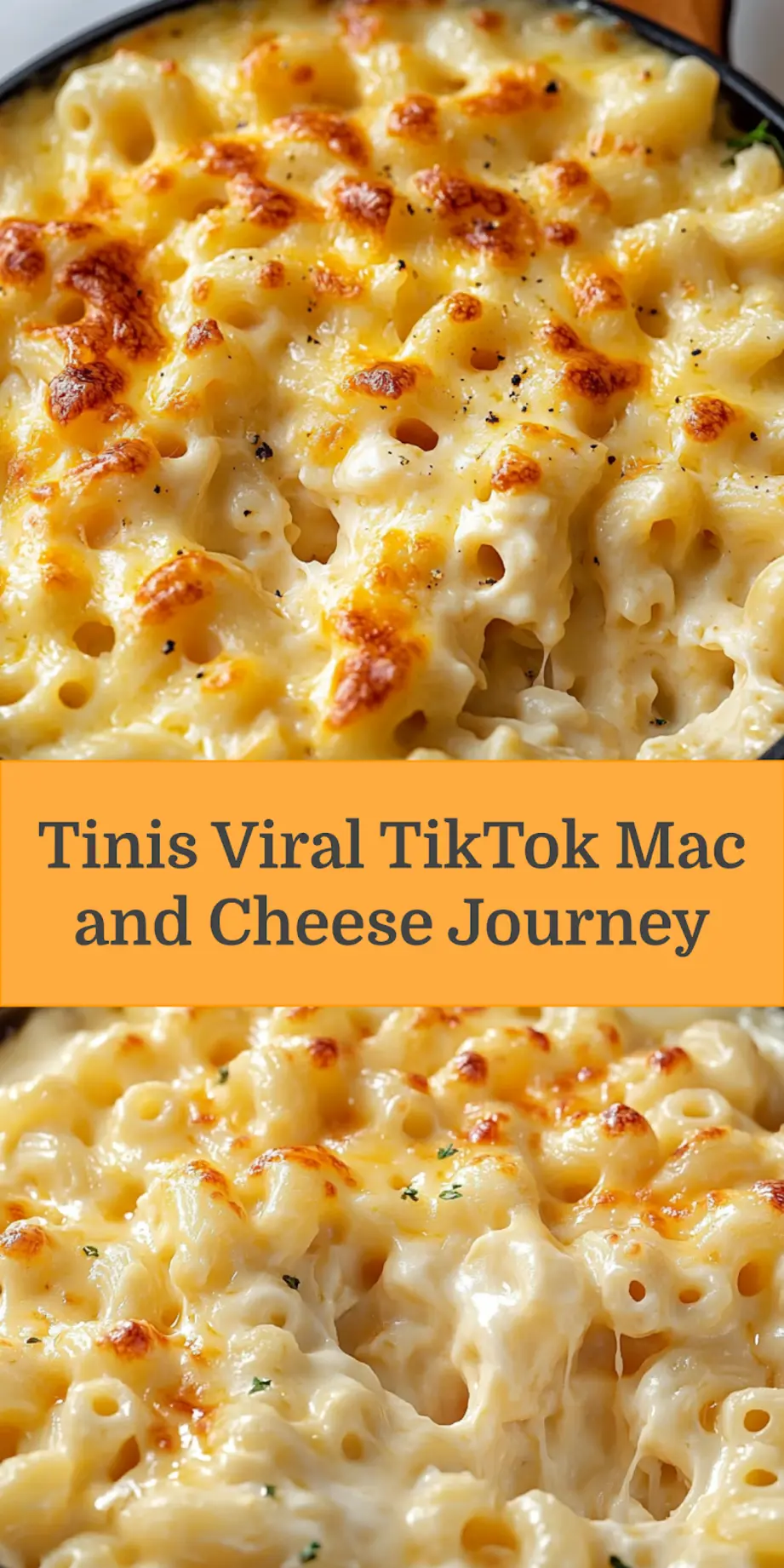 A close-up of Tini's Viral TikTok Mac and Cheese, garnished with fresh parsley, ready to be shared on Pinterest.