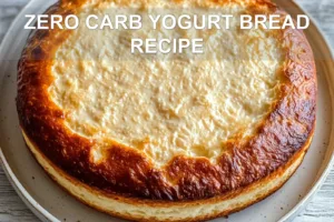 ZERO CARB YOGURT BREAD RECIPE centered hero view, clean and uncluttered