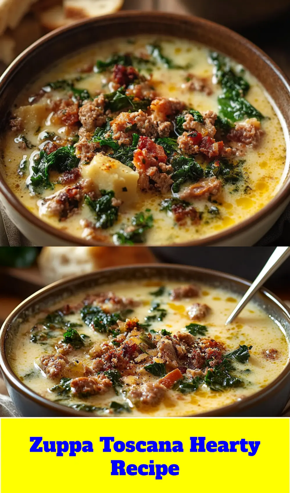 How to Make Irresistible Zuppa Toscana 4 ZUPPA TOSCANA centered hero view, clean and uncluttered_pin