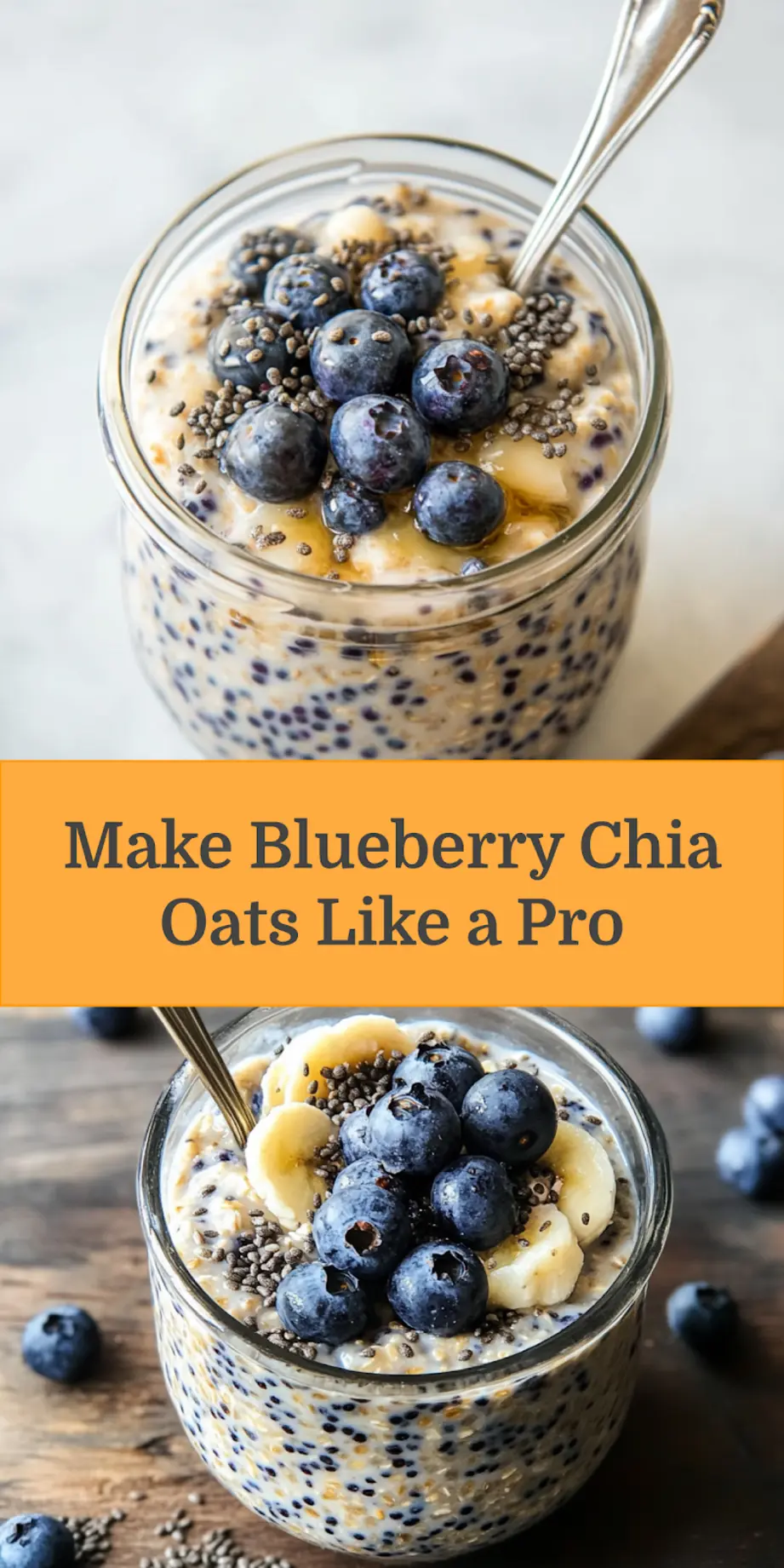 BLUEBERRY CHIA OVERNIGHT OATS centered hero view, clean and uncluttered_pin
