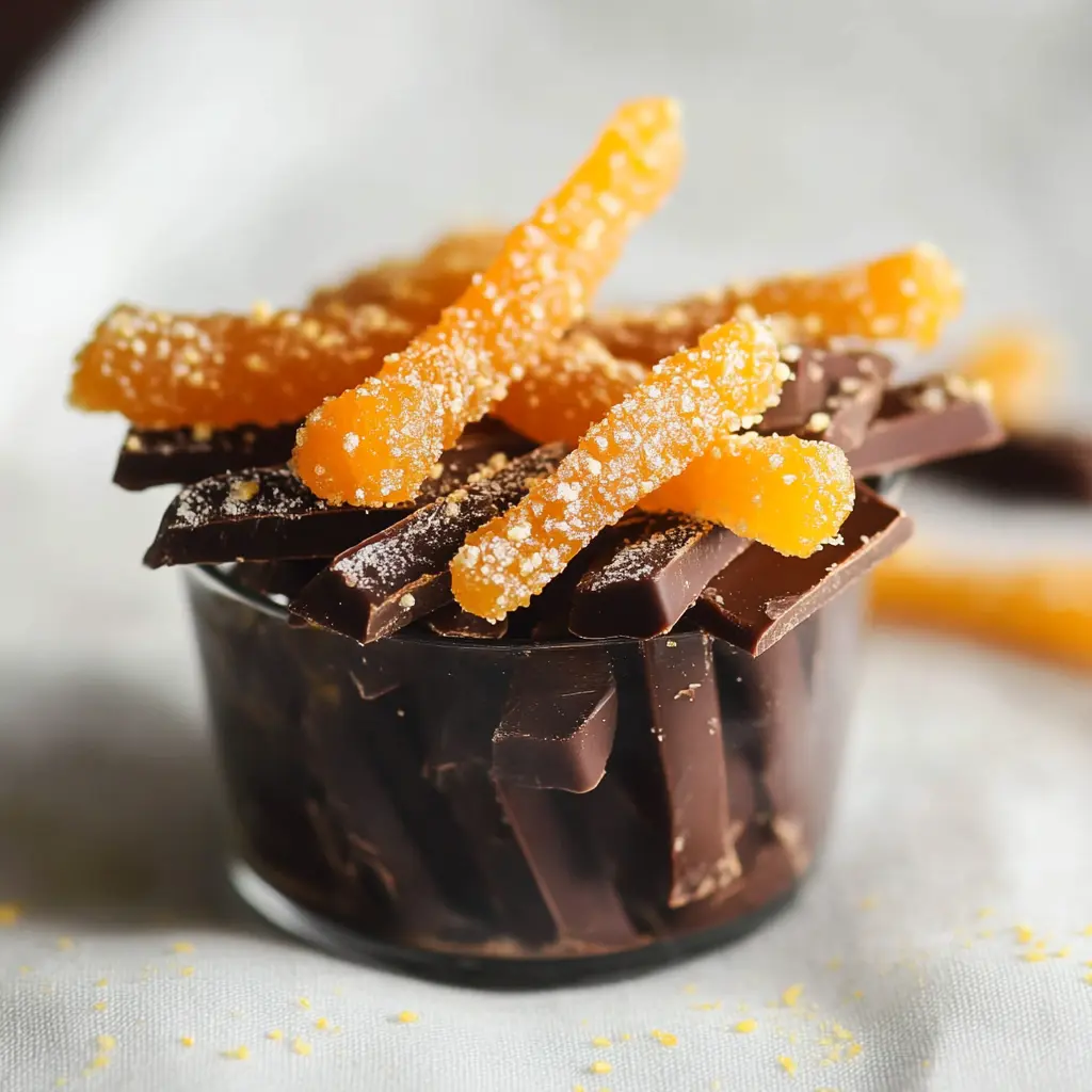 CANDIED ORANGE PEEL CHOCOLATE centered hero view, clean and uncluttered