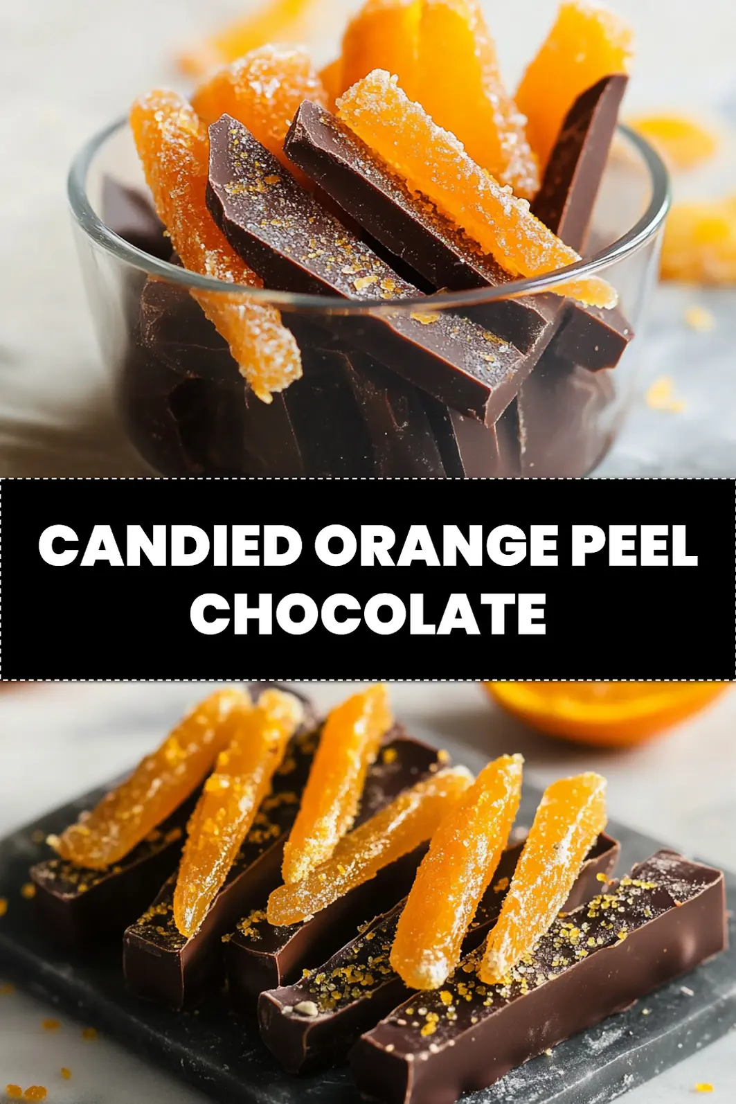 CANDIED ORANGE PEEL CHOCOLATE centered hero view, clean and uncluttered