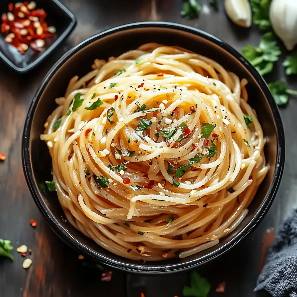Chili Garlic Noodles Recipe Easy Quick and Delicious 3 CHILI GARLIC NOODLES centered hero view, clean and uncluttered