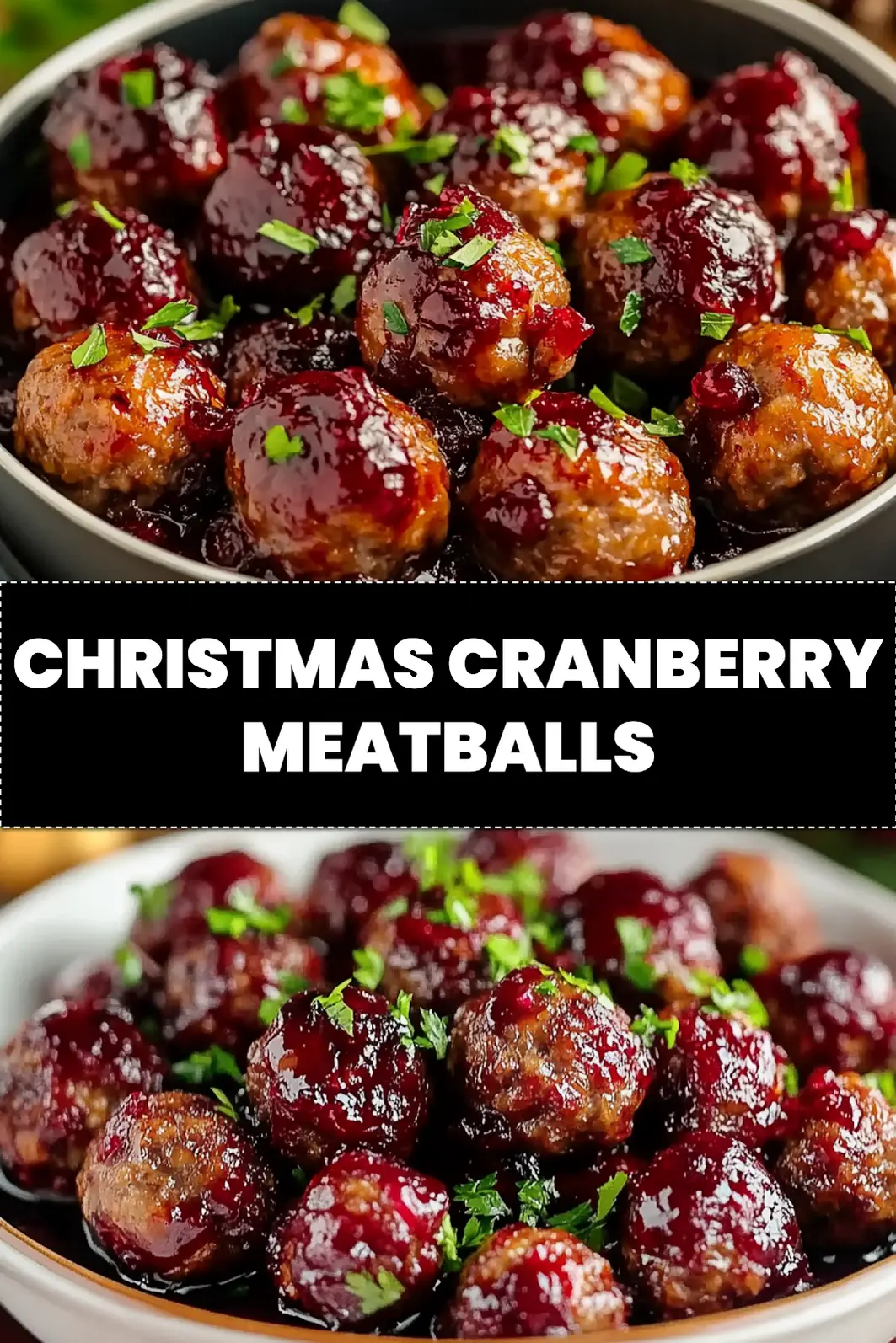 Christmas Cranberry Meatballs alternative view, clean and uncluttered