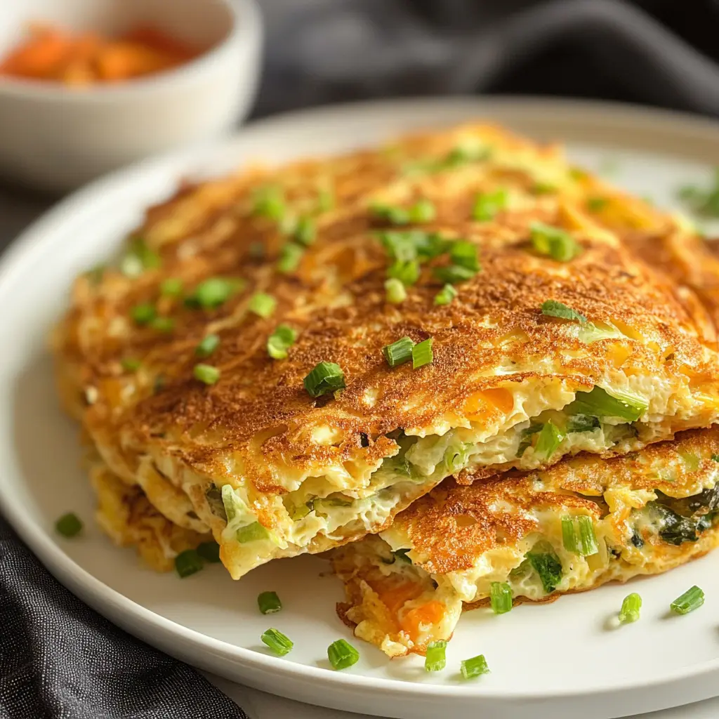 Easy Cabbage Omelette Recipe Perfect for Quick Breakfasts 3 EASY CABBAGE OMELETTE centered hero view, clean and uncluttered