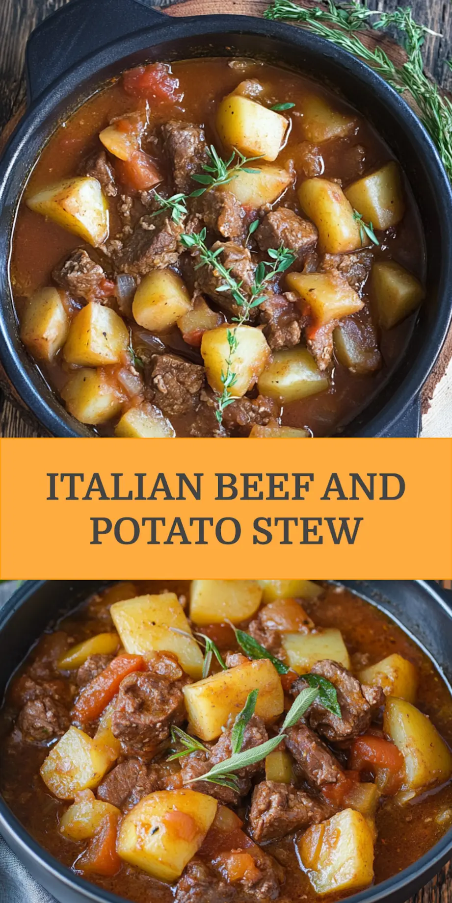 ITALIAN BEEF AND POTATO STEW centered hero view, clean and uncluttered
