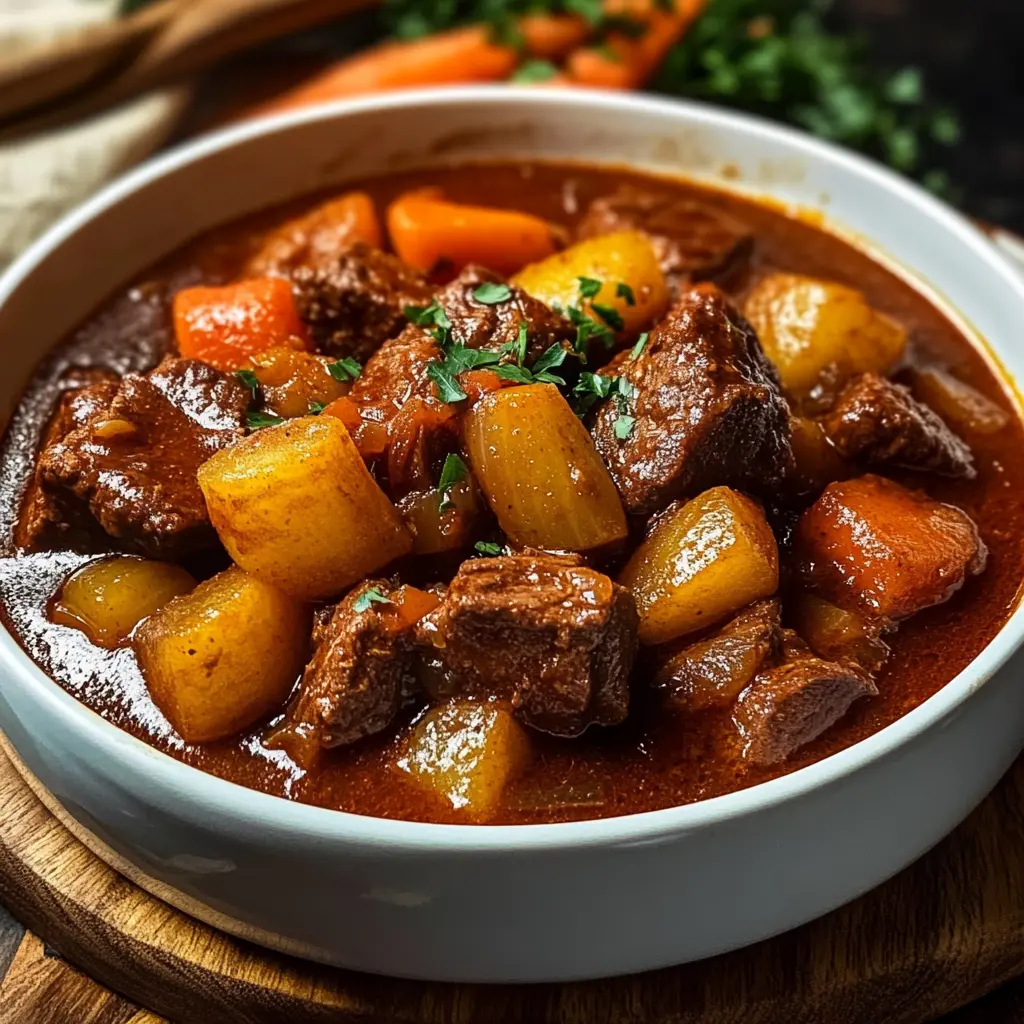 BEST EVER BEEF STEW centered hero view, clean and uncluttered