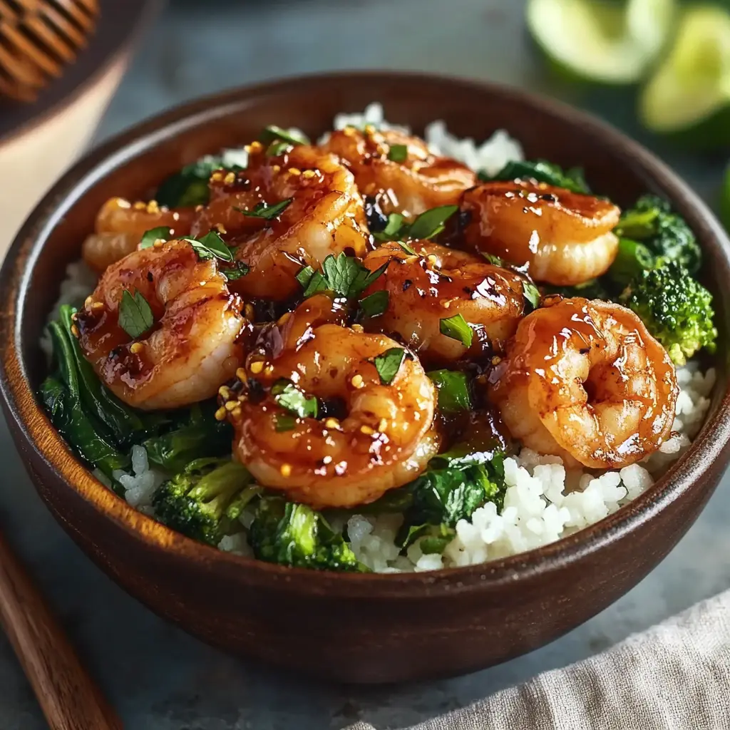 Discover Irresistible Honey Garlic Shrimp Bowls Now 3 HONEY GARLIC SHRIMP BOWLS centered hero view, clean and uncluttered