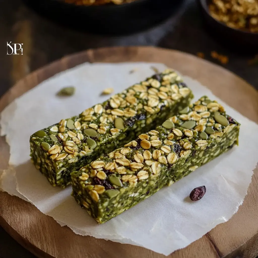 MATCHA GRANOLA BARS centered hero view, clean and uncluttered