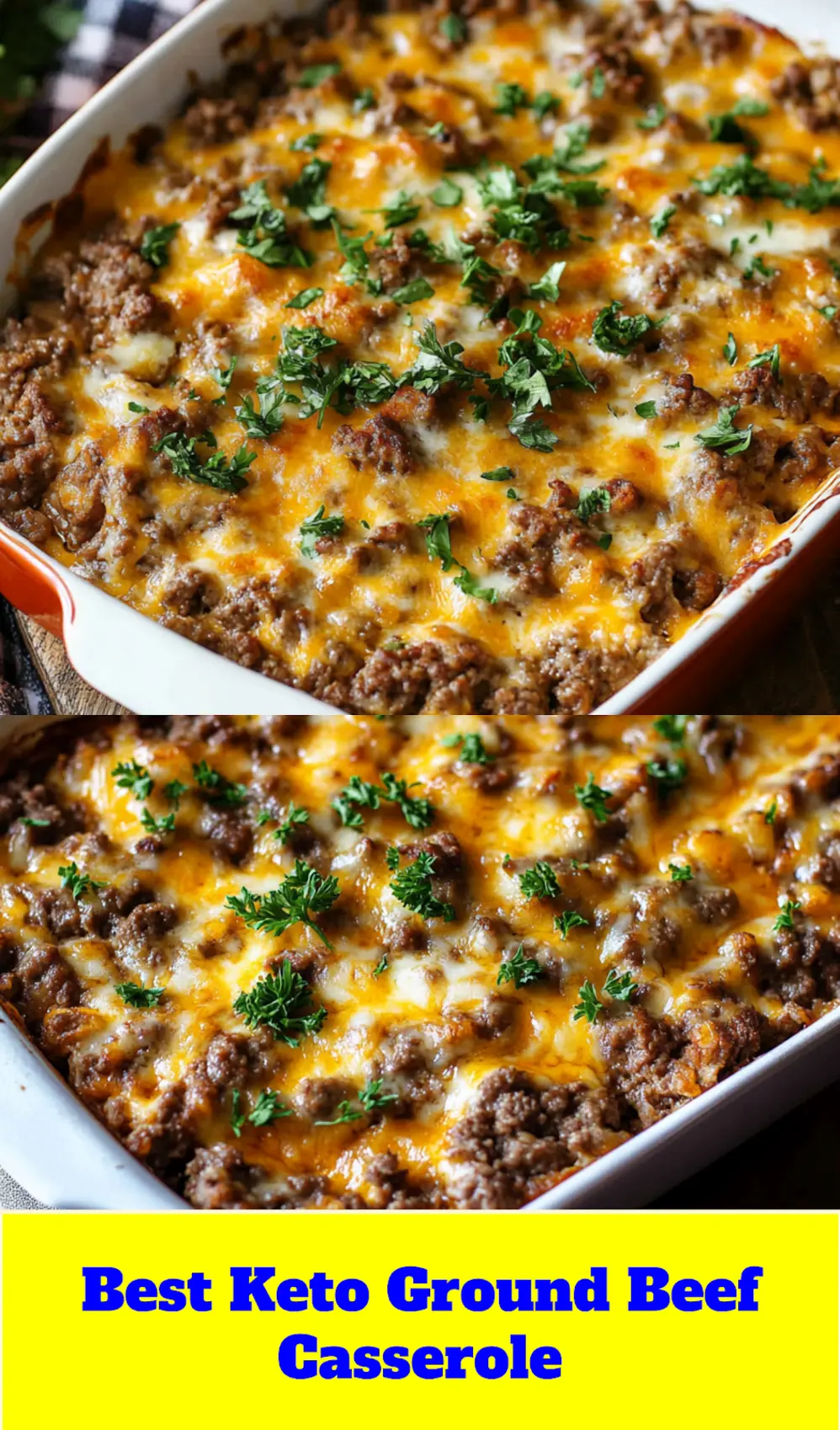 Quick Keto Ground Beef Casserole: The Ultimate Comfort 4 KETO GROUND BEEF CASSEROLE centered hero view, clean and uncluttered_pin