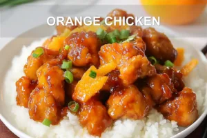 ORANGE CHICKEN centered hero view, clean and uncluttered