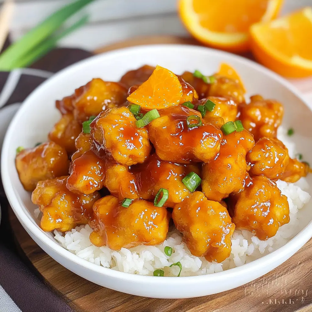 ORANGE CHICKEN centered hero view, clean and uncluttered