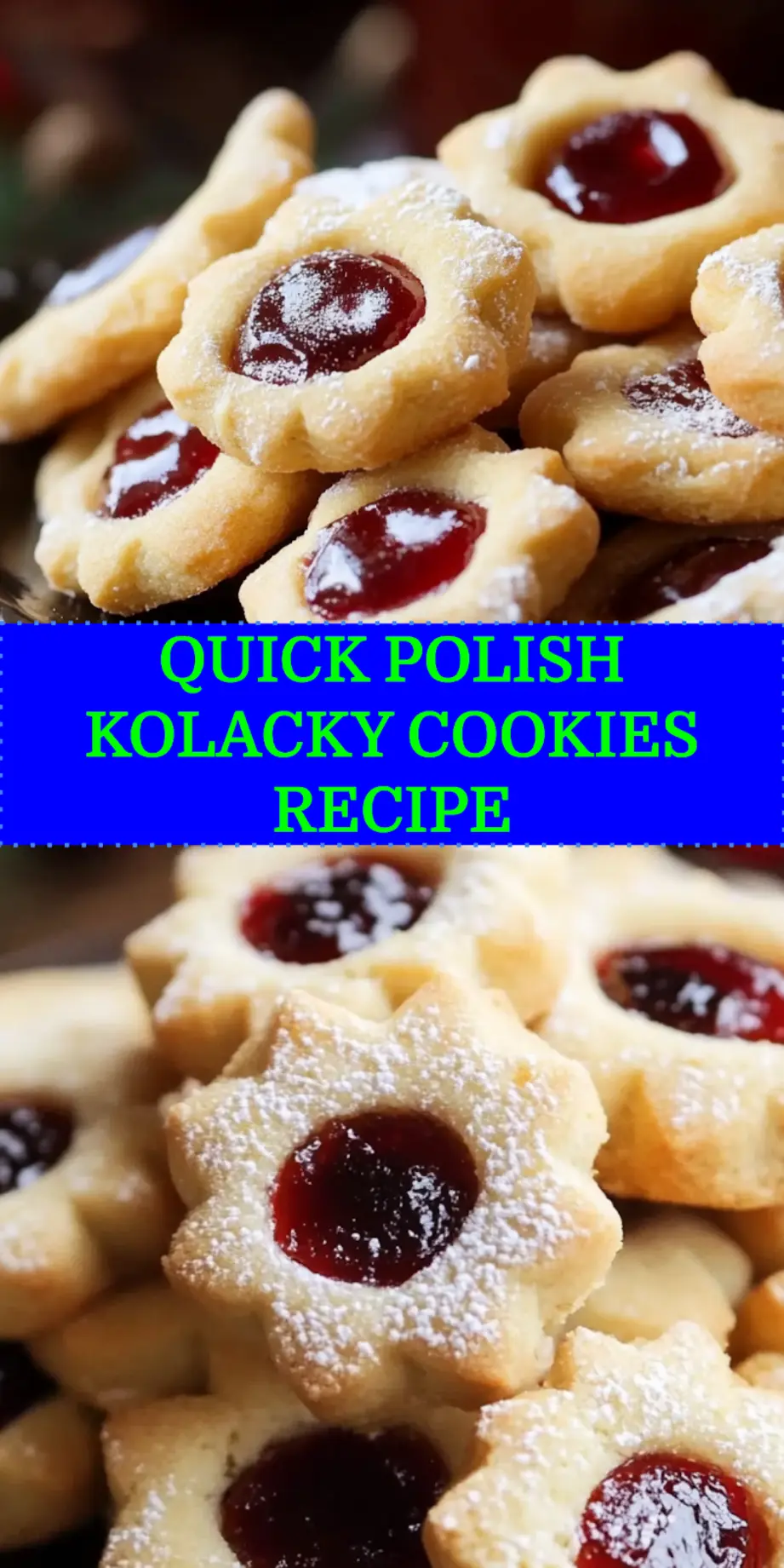 Polish Kolacky Cookies centered hero view, clean and uncluttered