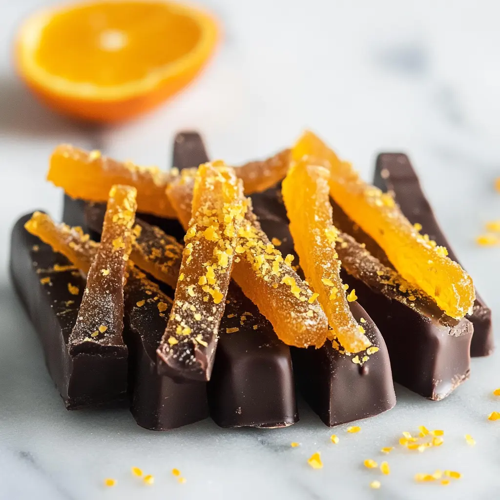 CANDIED ORANGE PEEL CHOCOLATE centered hero view, clean and uncluttered