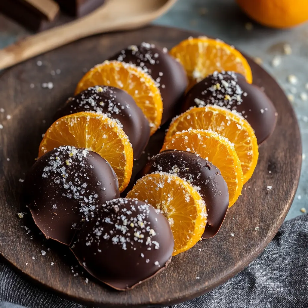 CANDIED ORANGES DIPPED IN CHOCOLATE centered hero view, clean and uncluttered