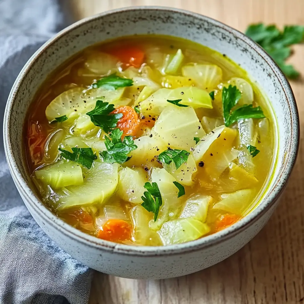 Comforting Cabbage Soup with Ginger Recipe Easy and Delicious 2 COMFORTING CABBAGE SOUP WITH GINGER centered hero view, clean and uncluttered