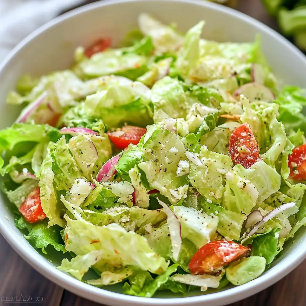 ICEBERG LETTUCE SALAD centered hero view, clean and uncluttered