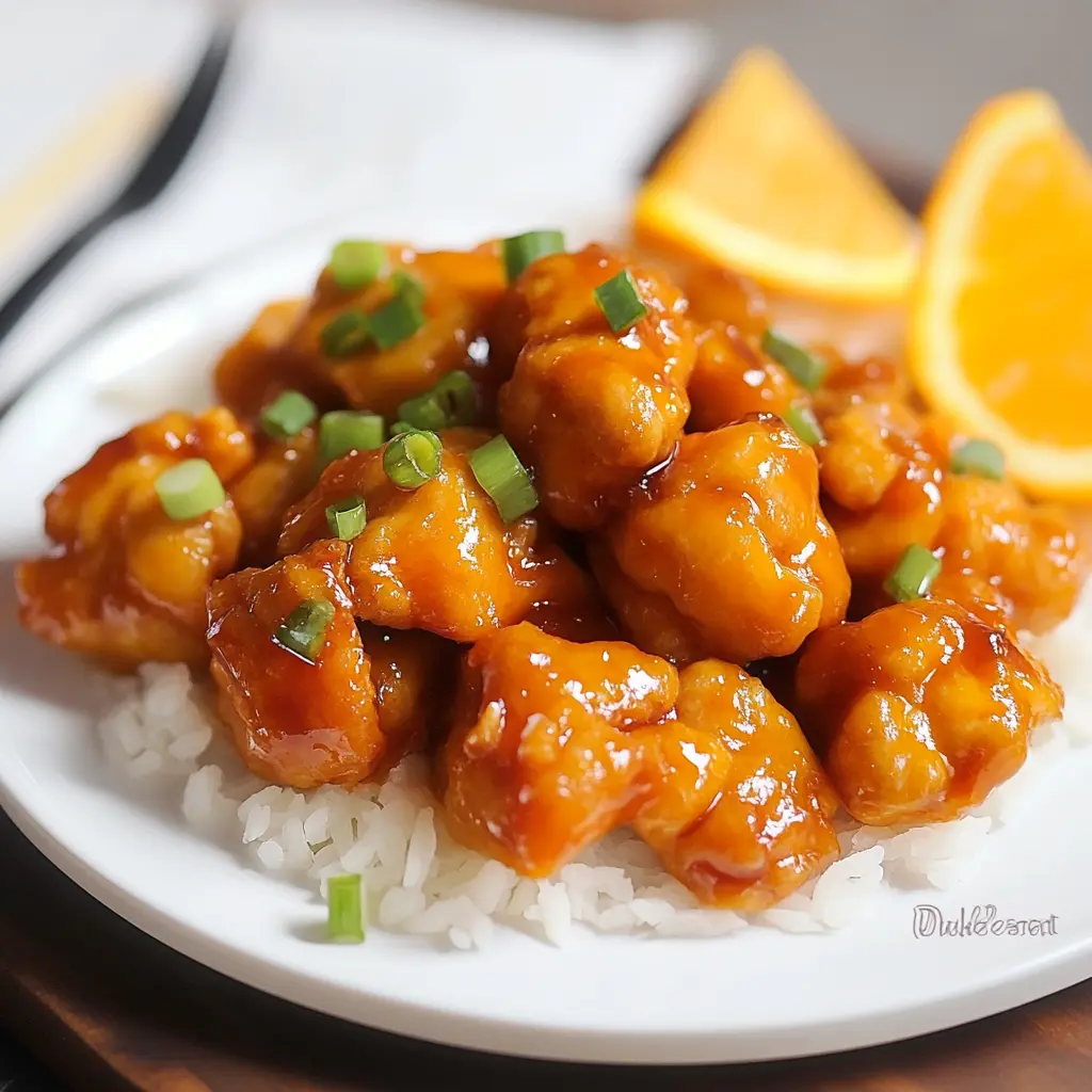 ORANGE CHICKEN centered hero view, clean and uncluttered