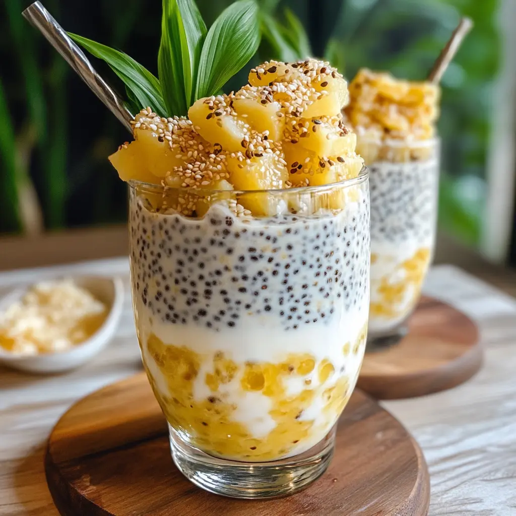 PINA COLADA CHIA PARFAIT centered hero view, clean and uncluttered