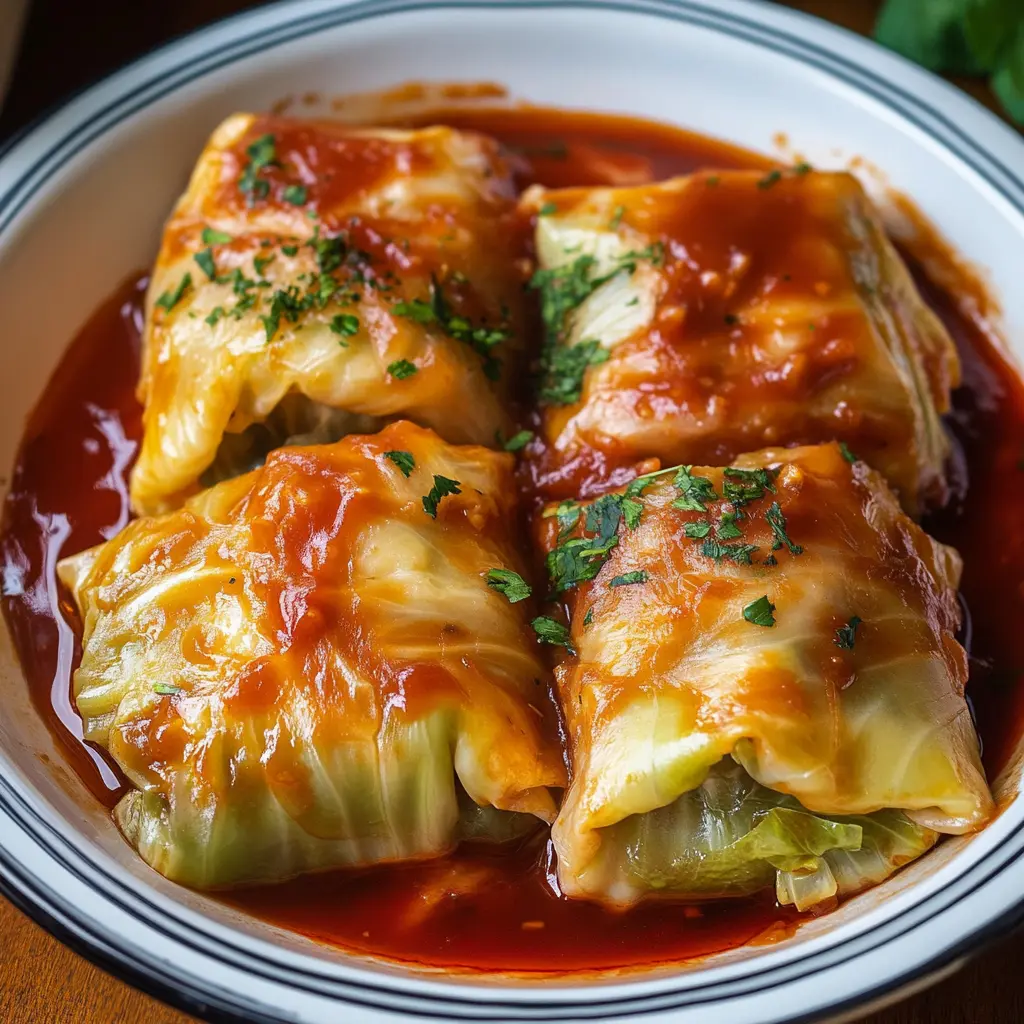 POLISH CABBAGE ROLLS centered hero view, clean and uncluttered