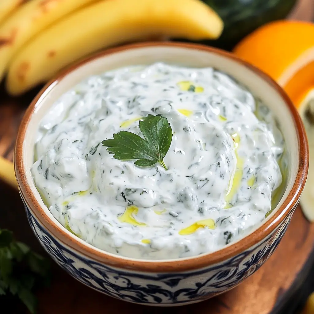 TZATZIKI SAUCE centered hero view, clean and uncluttered