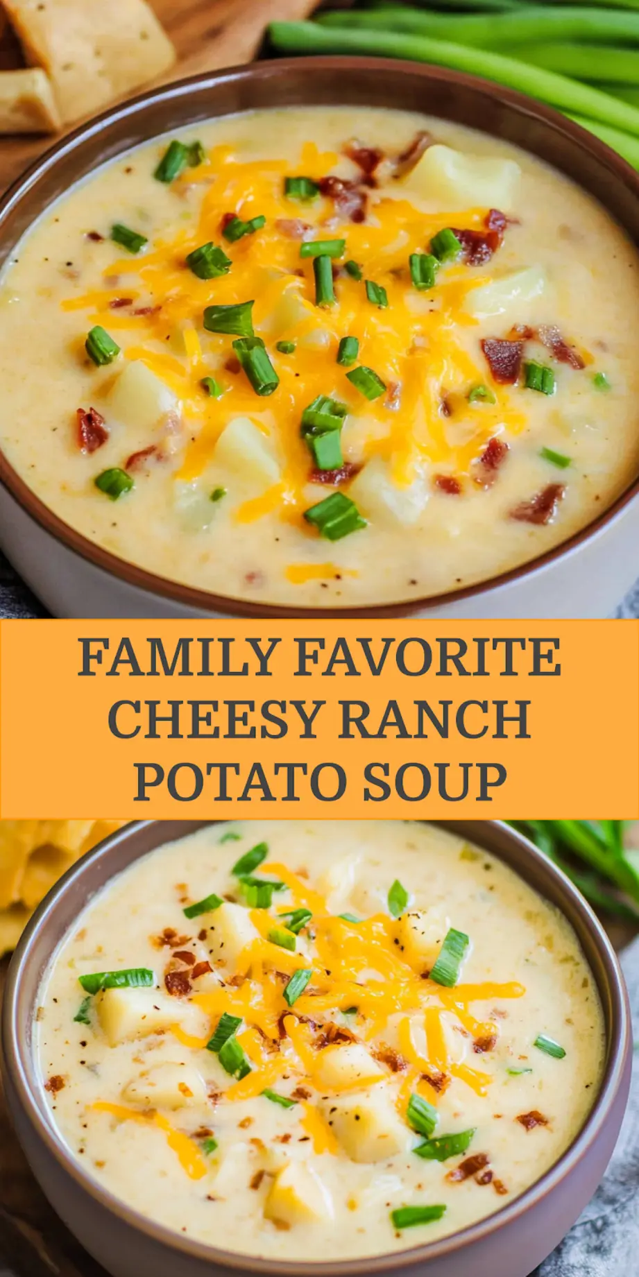 Slow Cooker Cheesy Ranch Potato Soup Recipe Easy and Delicious 4 SLOW COOKER CHEESY RANCH POTATO SOUP centered hero view, clean and uncluttered