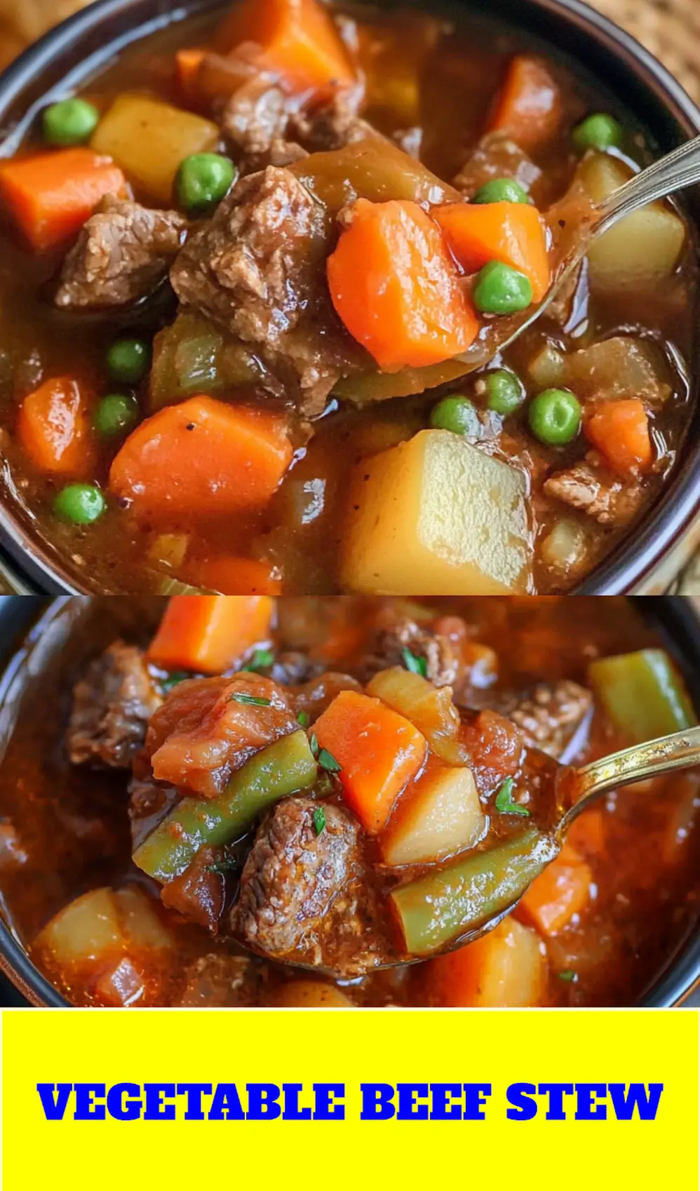 Best Vegetable Beef Stew Recipe for Cozy Family Dinners 4 VEGETABLE BEEF STEW centered hero view, clean and uncluttered