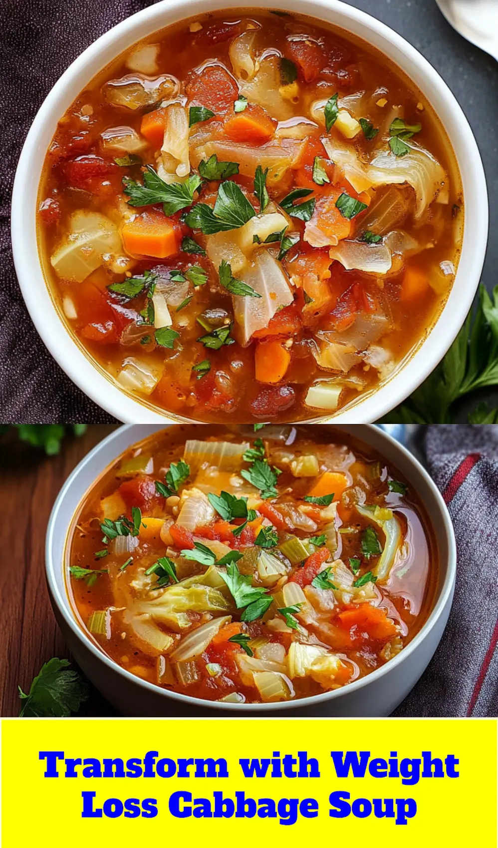 WEIGHT LOSS CABBAGE SOUP centered hero view, clean and uncluttered_pin