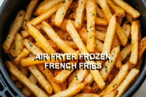 AIR FRYER FROZEN FRENCH FRIES centered hero view, clean and uncluttered