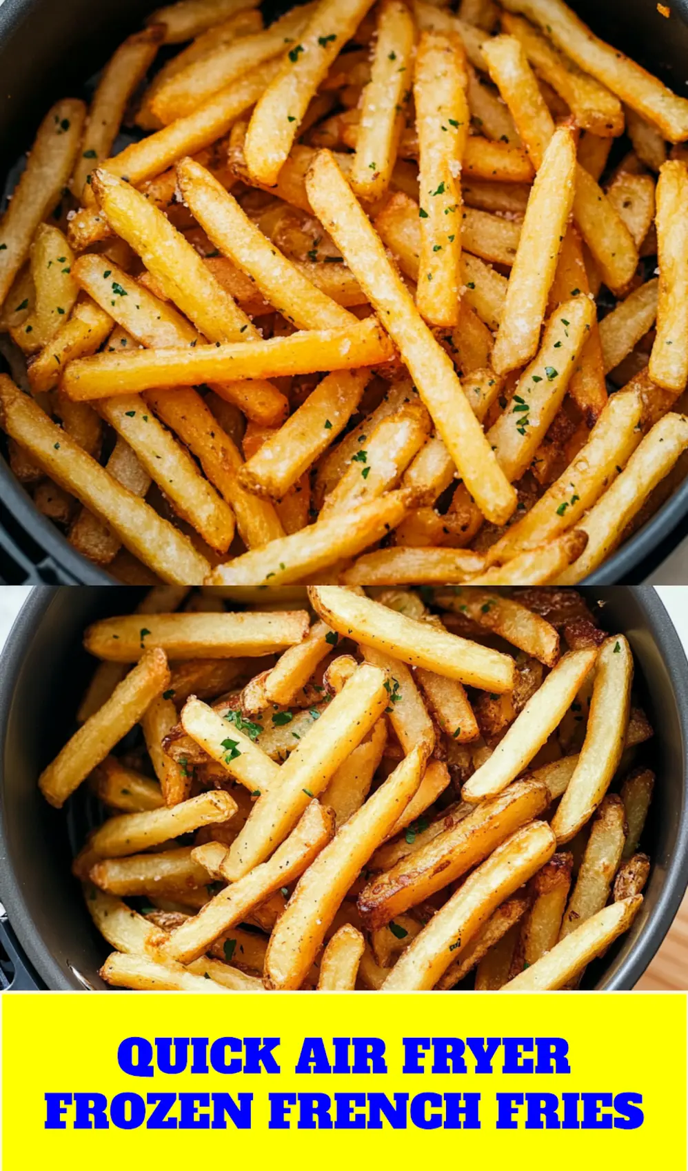 Perfectly crispy air fryer frozen french fries ready to serve