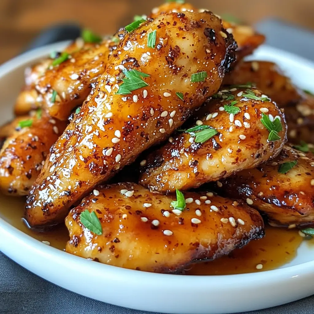 Air Fryer Honey Butter Garlic Chicken Recipe Easy Best 3 AIR FRYER HONEY BUTTER GARLIC CHICKEN centered hero view, clean and uncluttered
