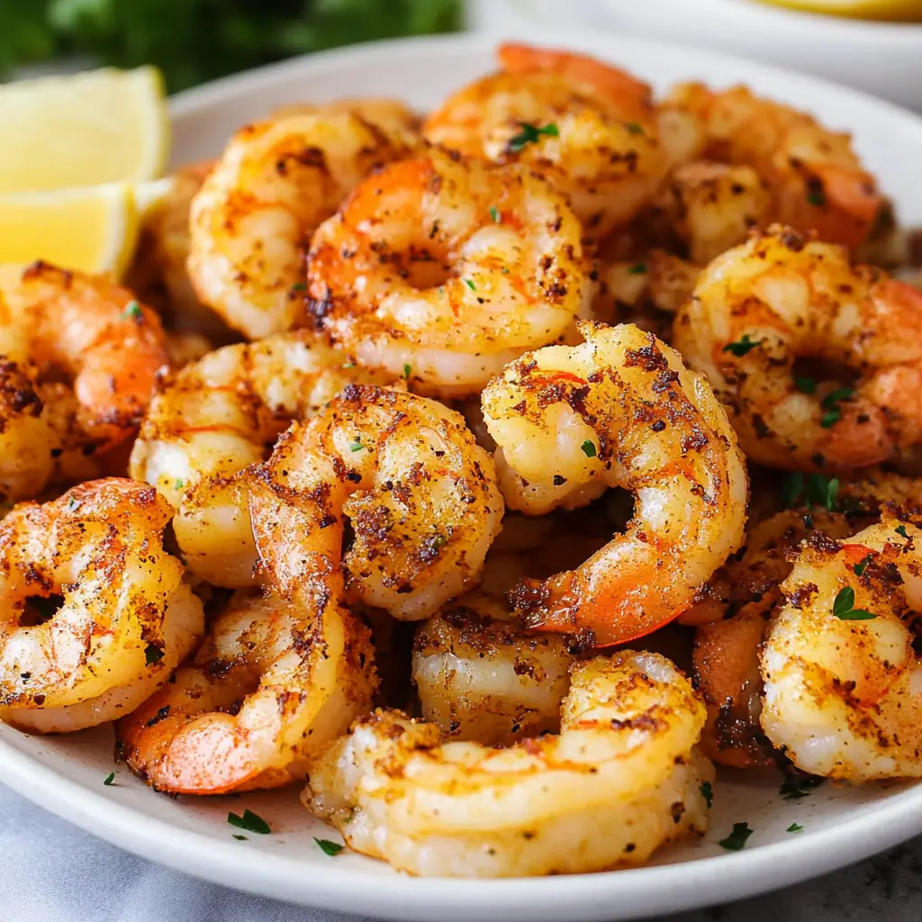 AIR FRYER SHRIMP centered hero view, clean and uncluttered