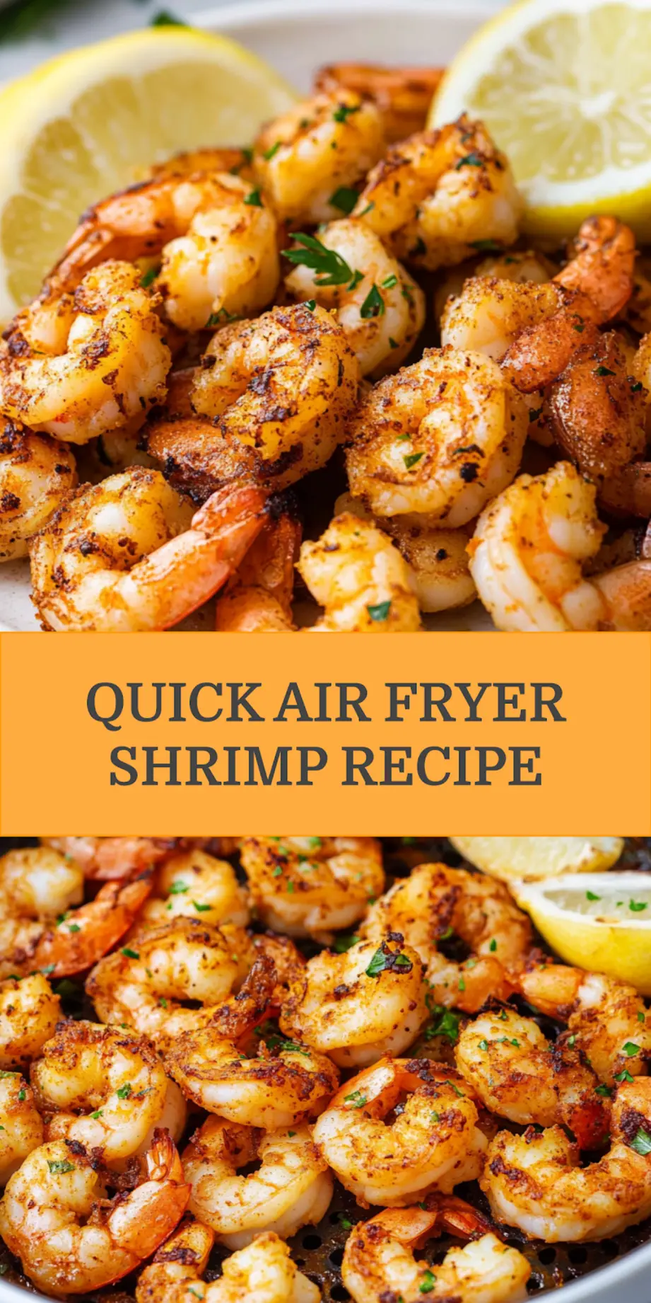 AIR FRYER SHRIMP centered hero view, clean and uncluttered