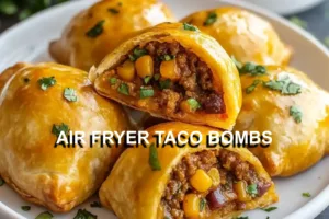 AIR FRYER TACO BOMBS centered hero view, clean and uncluttered