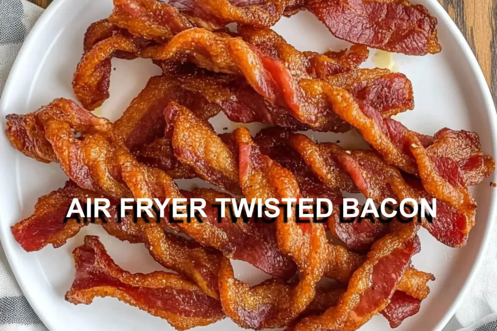 AIR FRYER TWISTED BACON centered hero view, clean and uncluttered
