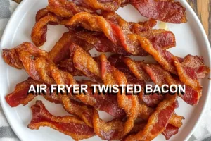 AIR FRYER TWISTED BACON centered hero view, clean and uncluttered