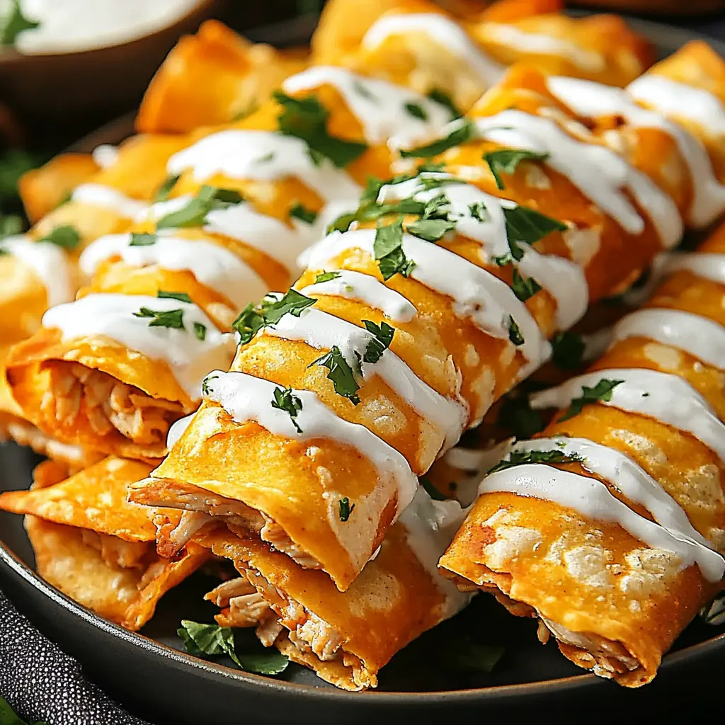 Baked Buffalo Chicken Taquitos centered hero view, clean and uncluttered