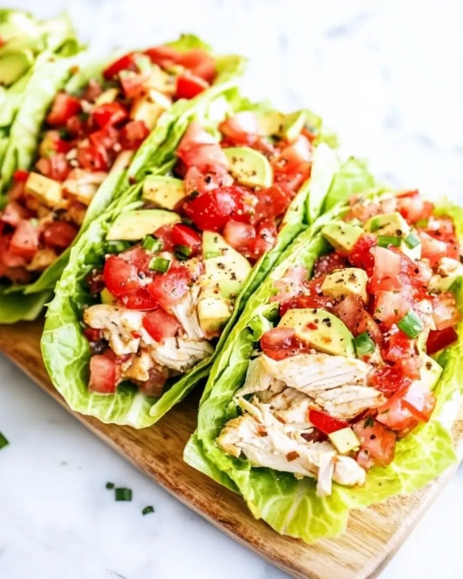 BLTA Chicken Salad Lettuce Wrap Recipe Easy Fresh and Delicious 3 BLTA chicken salad lettuce wrap with bacon, avocado, and tomatoes