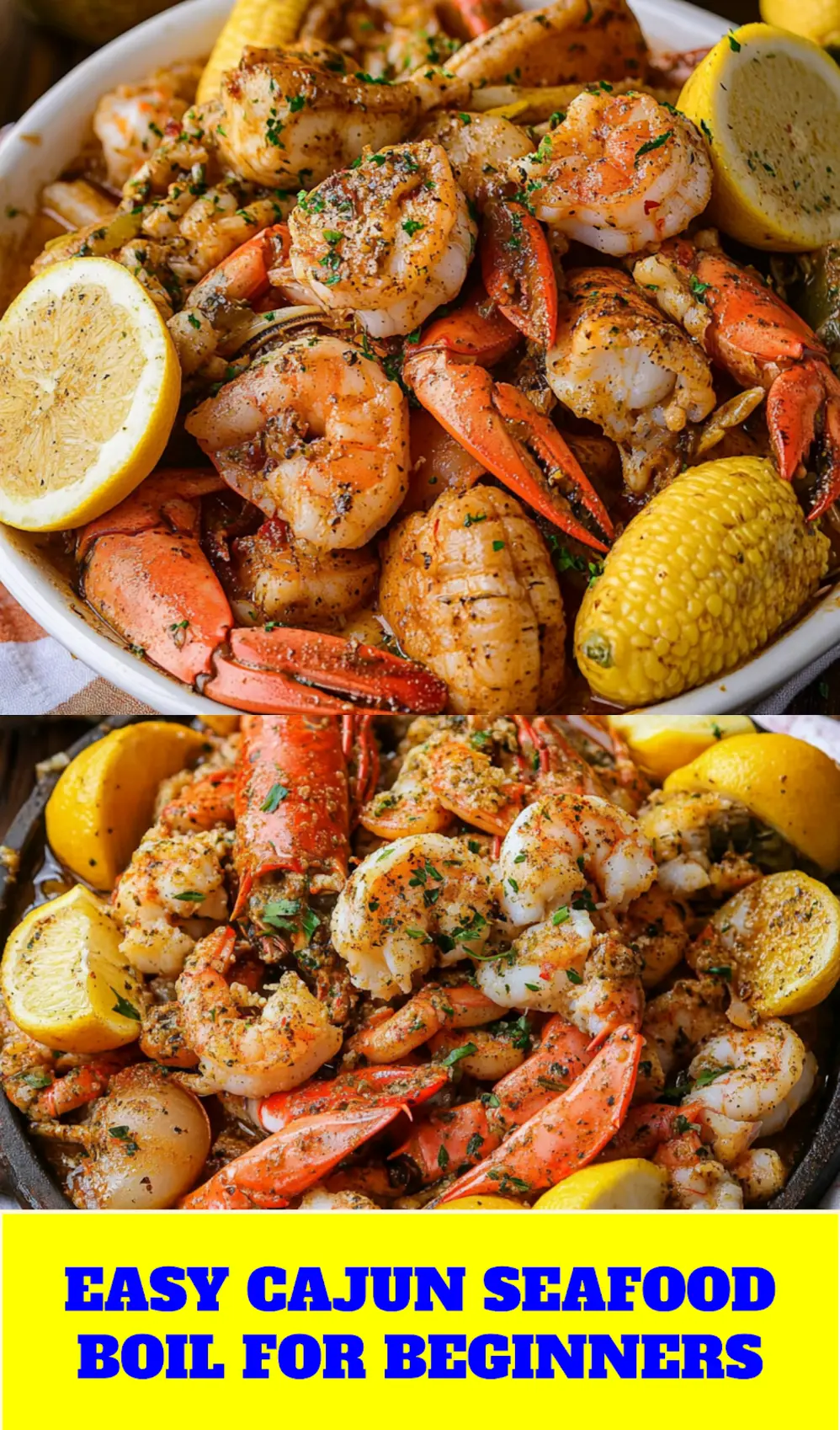 Cajun Seafood Boil with Garlic Butter Sauce Recipe Easy 4 Cajun Seafood Boil with Garlic Butter Sauce centered hero view, clean and uncluttered
