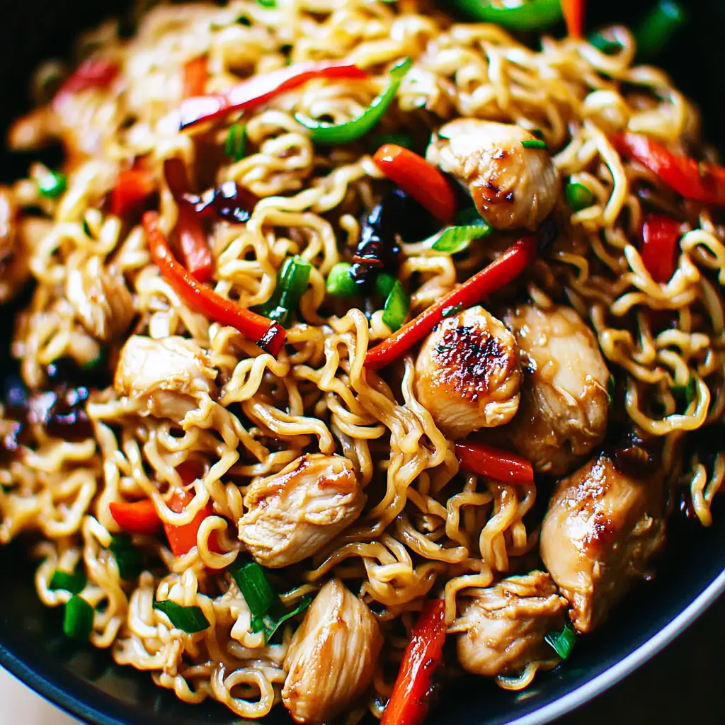 Chicken Ramen Recipe Easy Weeknight Dinner Ready Fast 3 Chicken Ramen in a bowl with tender chicken, vegetables, and noodles in savory sauce
