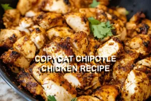 Copycat Chipotle Chicken Recipe - Easy Delicious Homemade COPYCAT CHIPOTLE CHICKEN RECIPE centered hero view, clean and uncluttered
