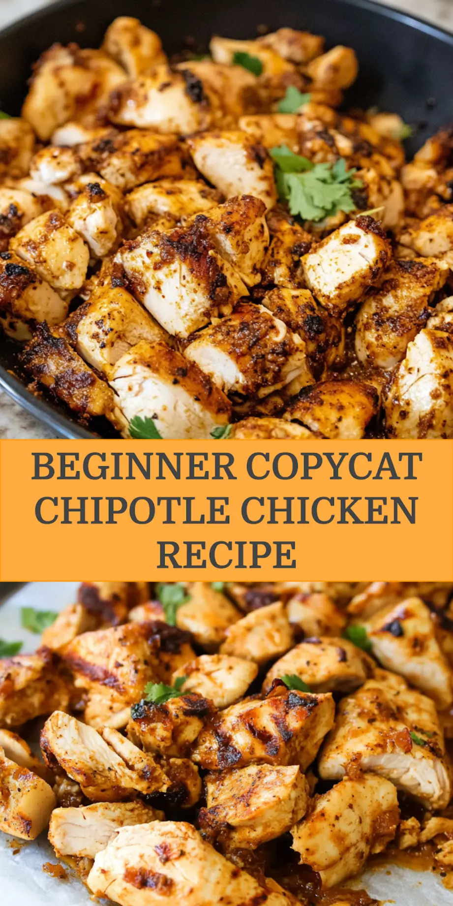 Copycat Chipotle Chicken Recipe - Easy Delicious Homemade 4 Copycat Chipotle chicken recipe centered hero view, clean and uncluttered