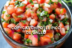 COPYCAT CHIPOTLE PICO DE GALLO centered hero view, clean and uncluttered