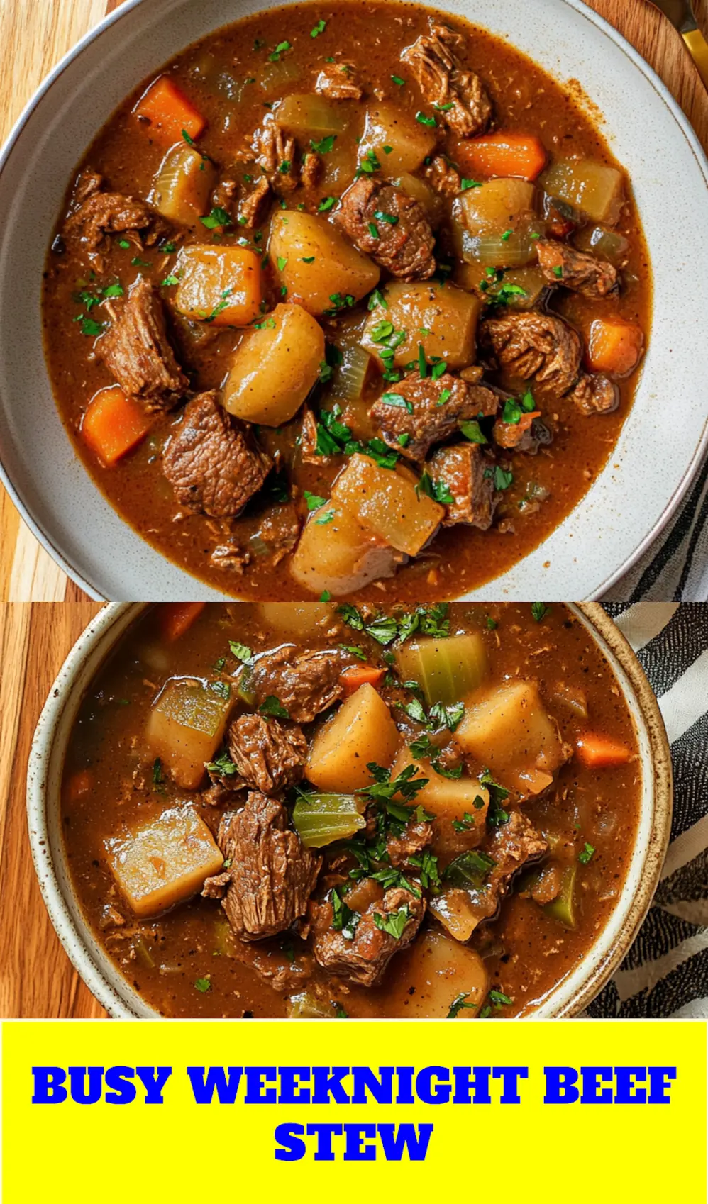 Crockpot Beef Stew Recipe Easy Cozy Weeknight Dinner 4 CROCKPOT BEEF STEW centered hero view, clean and uncluttered